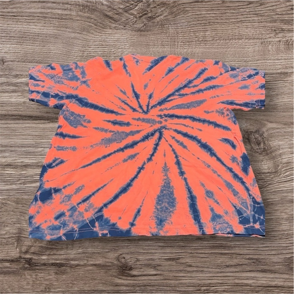 Custom Tie-Dye T-Shirt in Orange and Blue - Picture 5 of 6